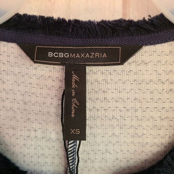 BCBGMAXAZRIA Linza Fringe Trim Knit Fit & Flare Dress XS NWT - Picture 11 of 12